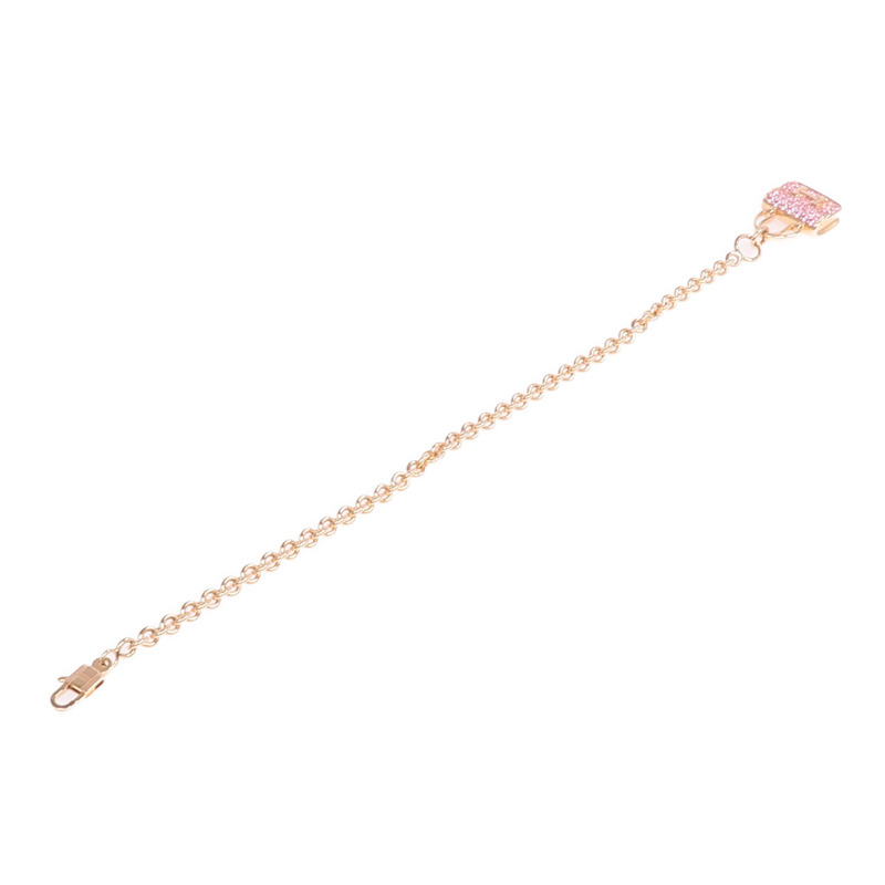 HERMES 18K玫瑰金Amulettes Constance Bracelet粉紅色藍寶石手鏈-7