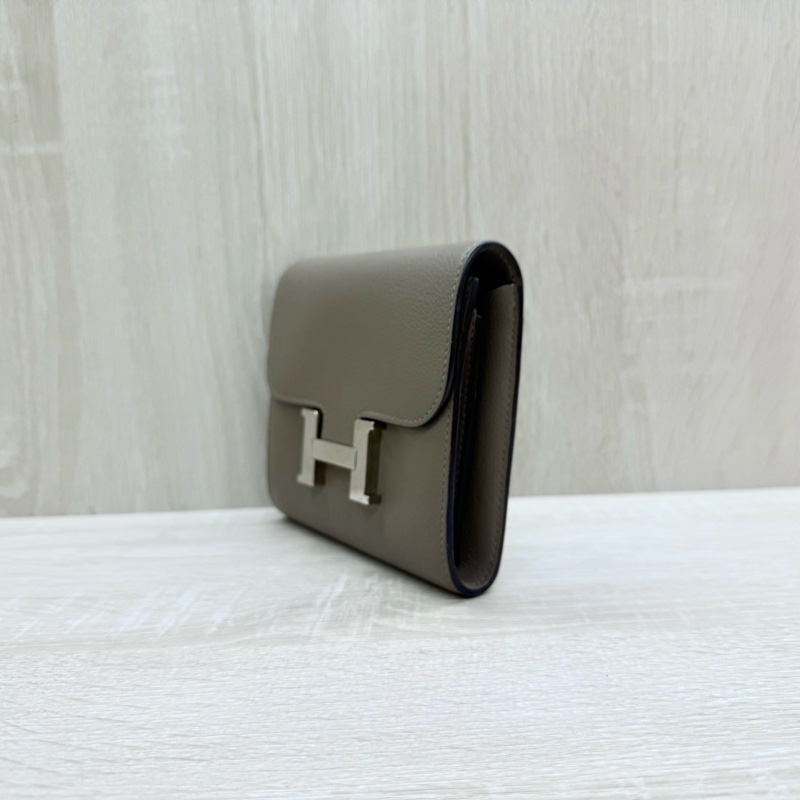 HERMES大象灰EPSOM銀釦兩折康康短夾-2