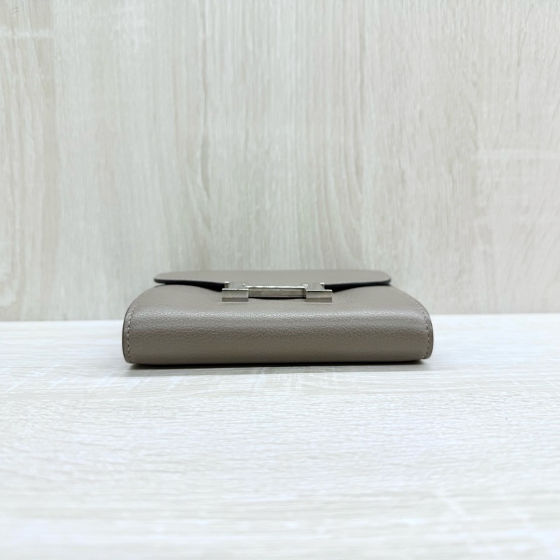 HERMES大象灰EPSOM銀釦兩折康康短夾-5