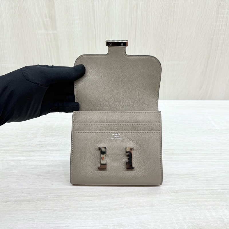HERMES大象灰EPSOM銀釦兩折康康短夾-6