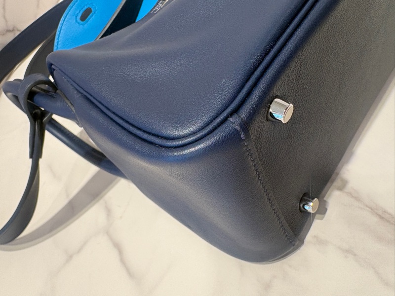 Hermes寶石藍Swift銀扣mini Lindy-9