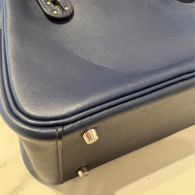 Hermes寶石藍Swift銀扣mini Lindy-11