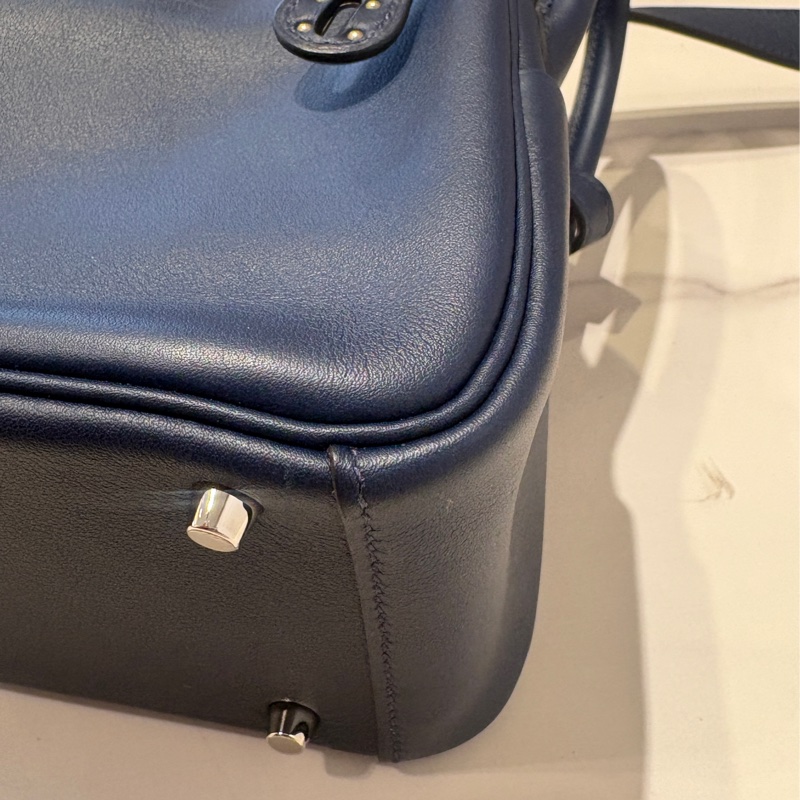 Hermes寶石藍Swift銀扣mini Lindy-12