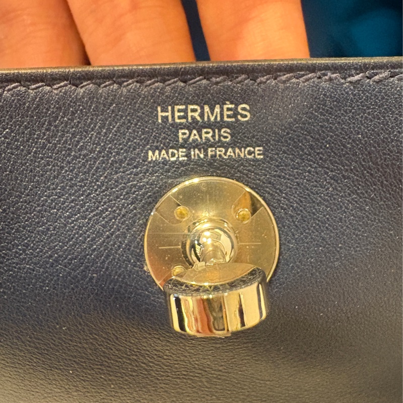 Hermes寶石藍Swift銀扣mini Lindy-17