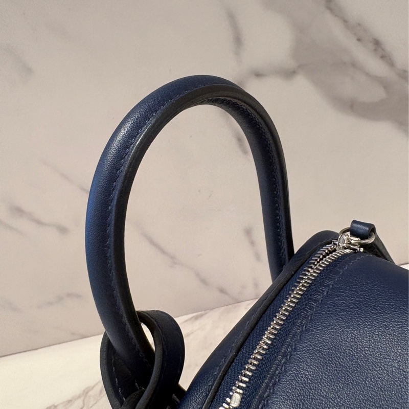 Hermes寶石藍Swift銀扣mini Lindy-24