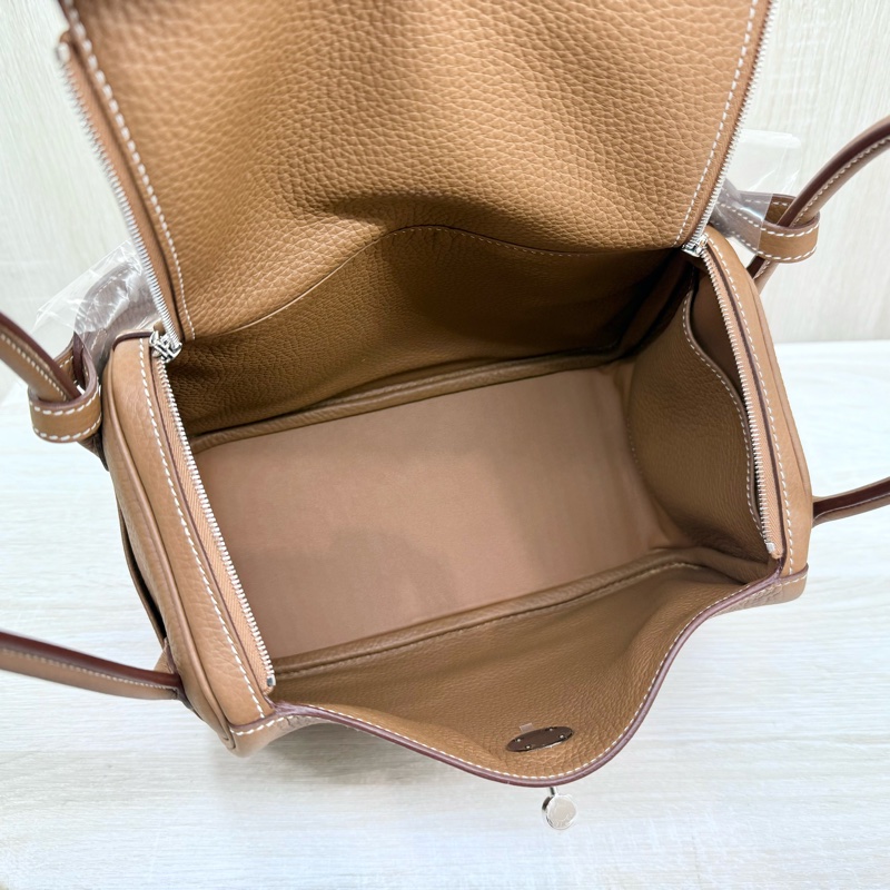 HERMES 37color棕T/C皮K刻銀釦LINDY26/H073428-9