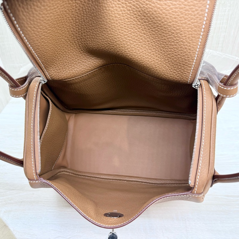 HERMES 37color棕T/C皮K刻銀釦LINDY26/H073428-10