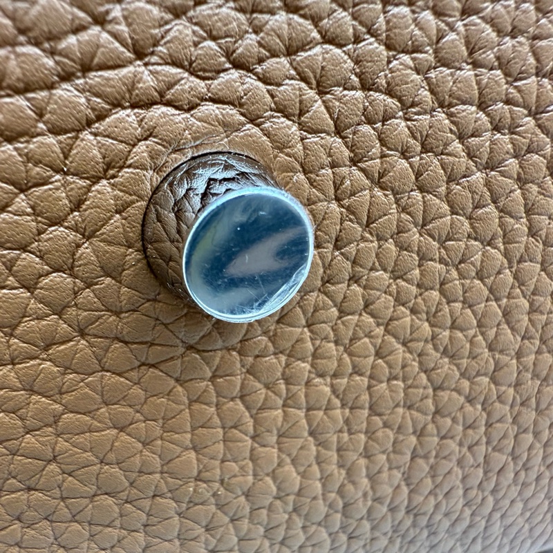 HERMES 37color棕T/C皮K刻銀釦LINDY26/H073428-16