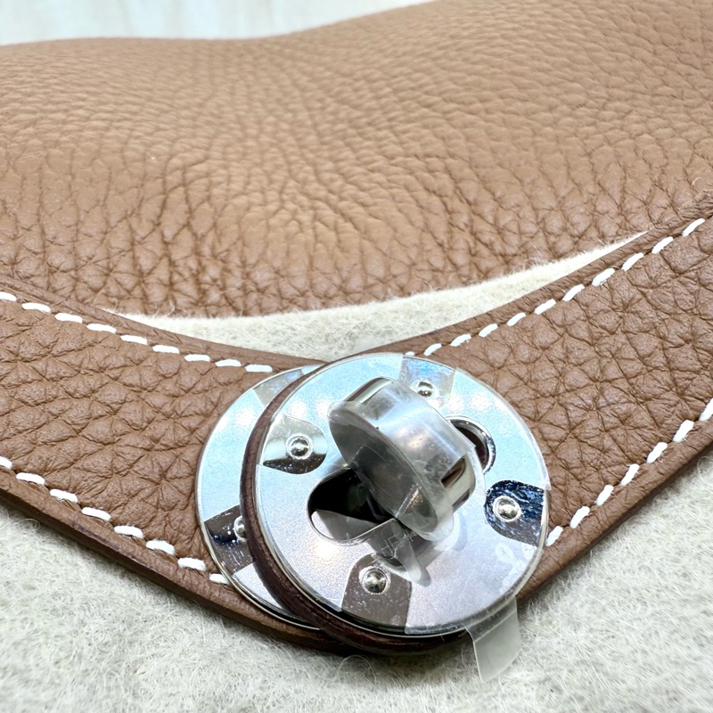 HERMES 37color棕T/C皮K刻銀釦LINDY26/H073428-19