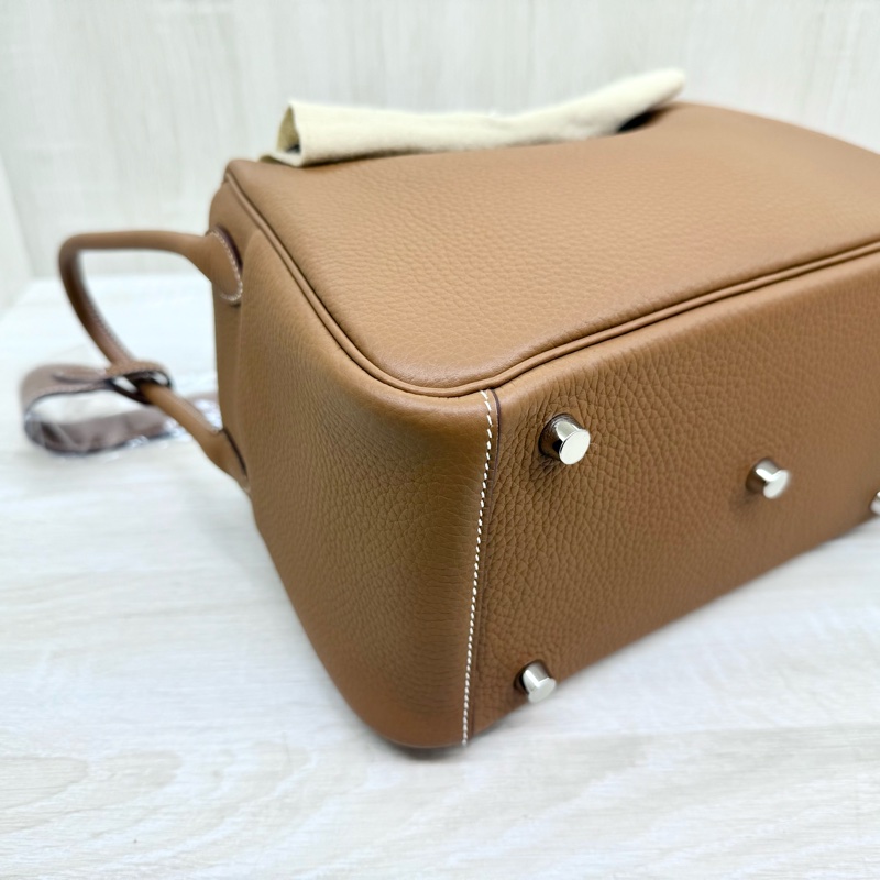 HERMES 37color棕T/C皮K刻銀釦LINDY26/H073428-21
