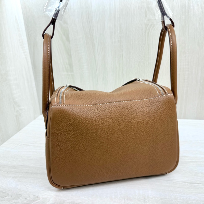 HERMES 37color棕T/C皮K刻銀釦LINDY26/H073428-23