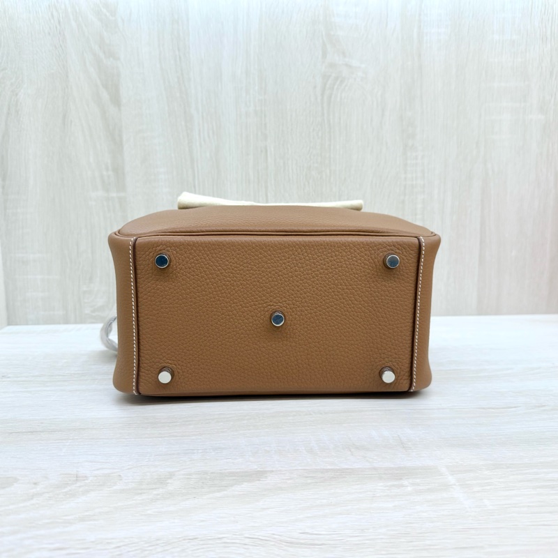 HERMES 37color棕T/C皮K刻銀釦LINDY26/H073428-24