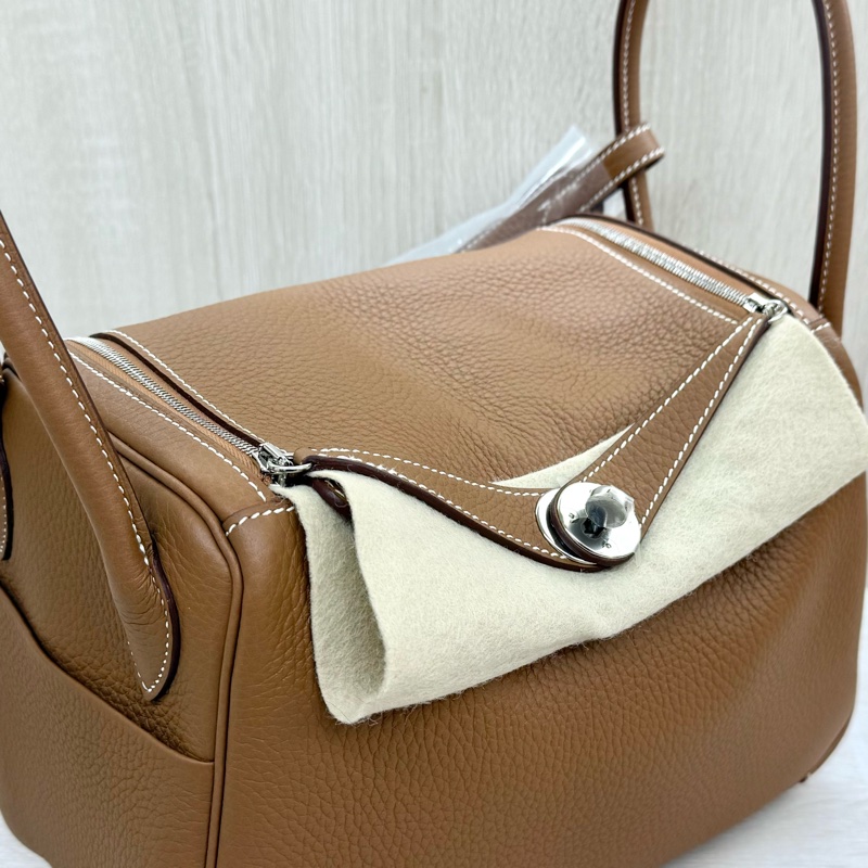 HERMES 37color棕T/C皮K刻銀釦LINDY26/H073428-25