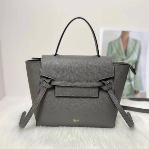 「JL精品代購」98新 Celine 灰色鯰魚包Belt Nano
