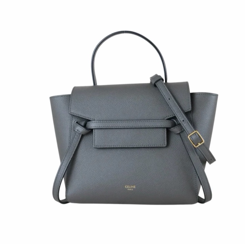 「JL精品代購」98新 Celine 灰色鯰魚包Belt Nano-2