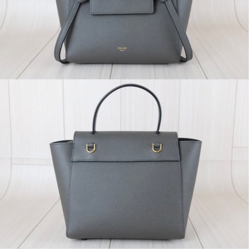 「JL精品代購」98新 Celine 灰色鯰魚包Belt Nano-3