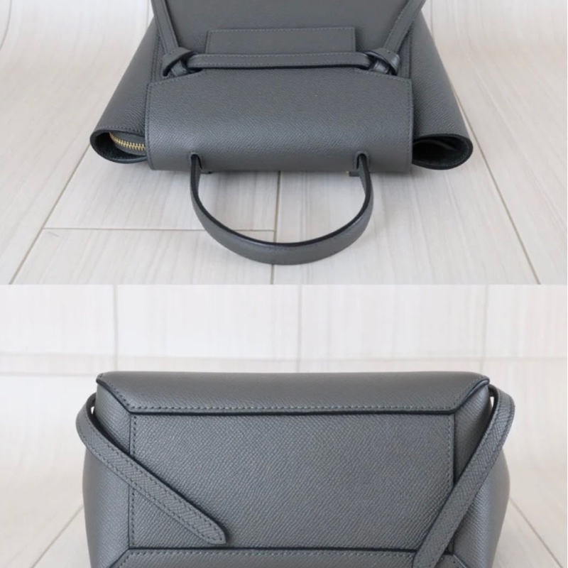 「JL精品代購」98新 Celine 灰色鯰魚包Belt Nano-5