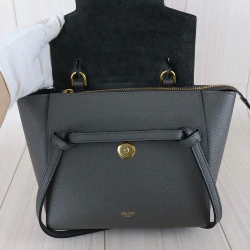 「JL精品代購」98新 Celine 灰色鯰魚包Belt Nano-10