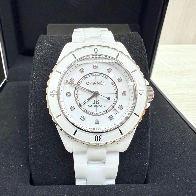 CHANEL白陶瓷12點鑽CALIBER 38MM J12機芯腕錶H5705-2