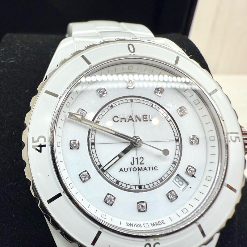 CHANEL白陶瓷12點鑽CALIBER 38MM J12機芯腕錶H5705-3