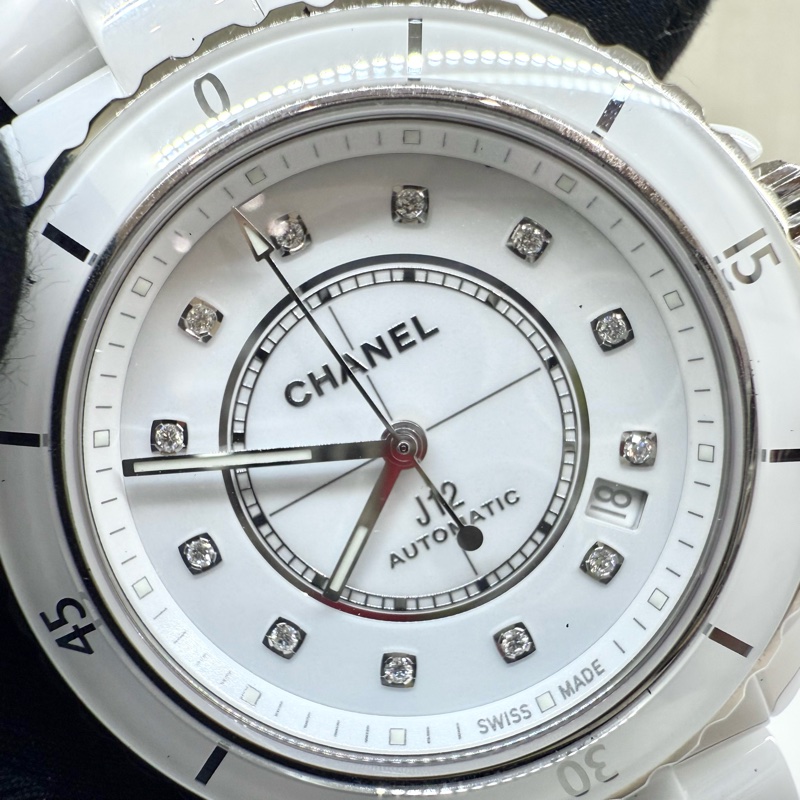 CHANEL白陶瓷12點鑽CALIBER 38MM J12機芯腕錶H5705-10
