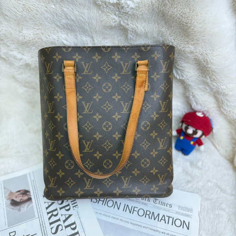 LV Vivian 薇薇安 棕色 老花 塗層帆布拼牛皮 大號-0