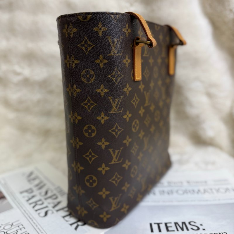 LV Vivian 薇薇安 棕色 老花 塗層帆布拼牛皮 大號-3