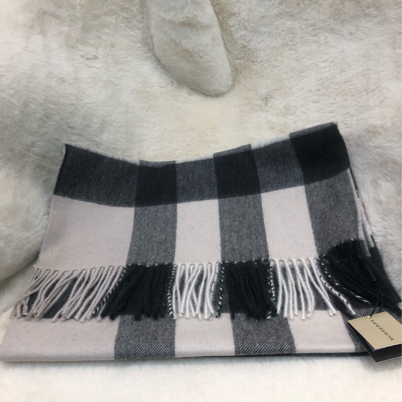 Burberry 米色格仔 100%Cashmere Scarf XC193-8