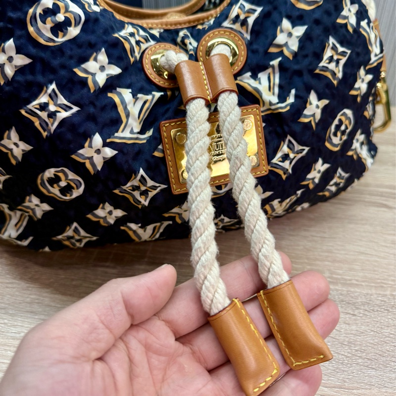 LV M40235 Bulles MM HOBO限量稀有絕版海軍藍郵輪幻影繩結包-8