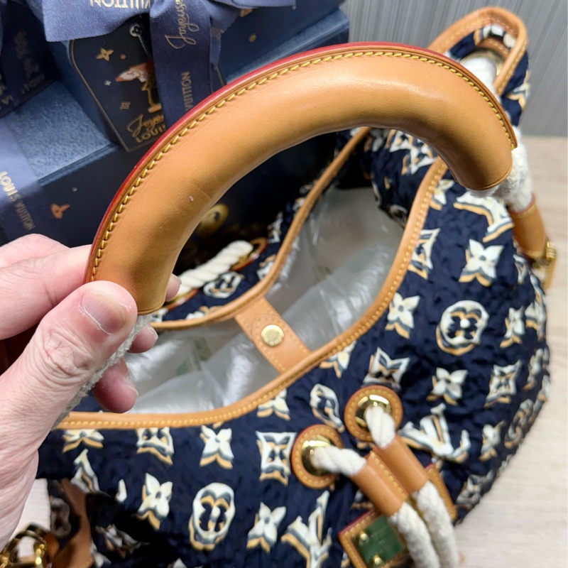 LV M40235 Bulles MM HOBO限量稀有絕版海軍藍郵輪幻影繩結包-12