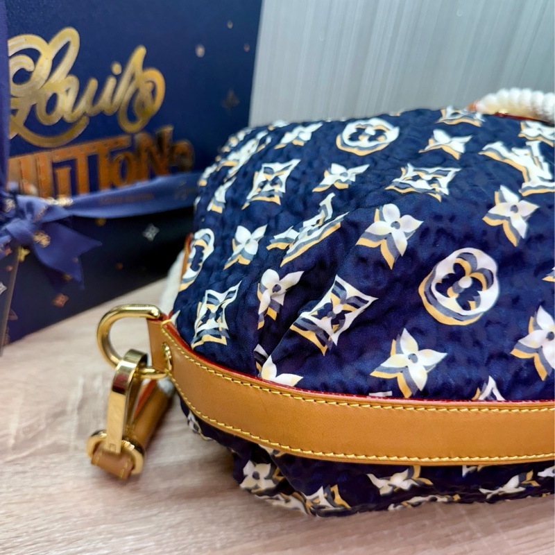 LV M40235 Bulles MM HOBO限量稀有絕版海軍藍郵輪幻影繩結包-18