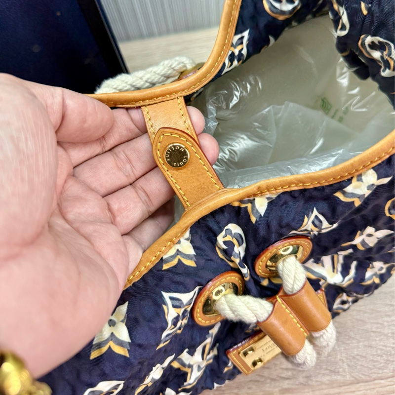 LV M40235 Bulles MM HOBO限量稀有絕版海軍藍郵輪幻影繩結包-33