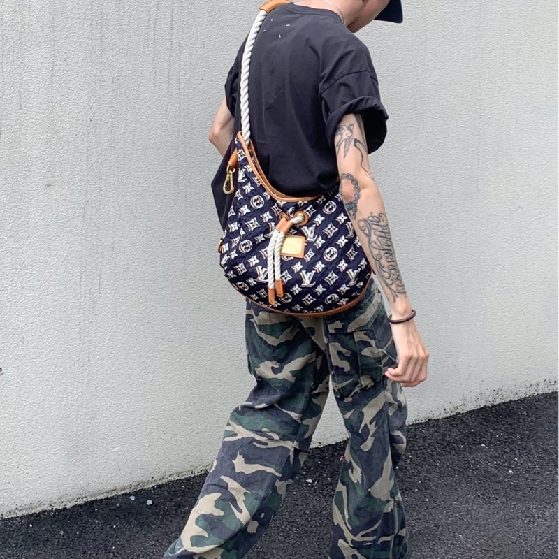 LV M40235 Bulles MM HOBO限量稀有絕版海軍藍郵輪幻影繩結包-55