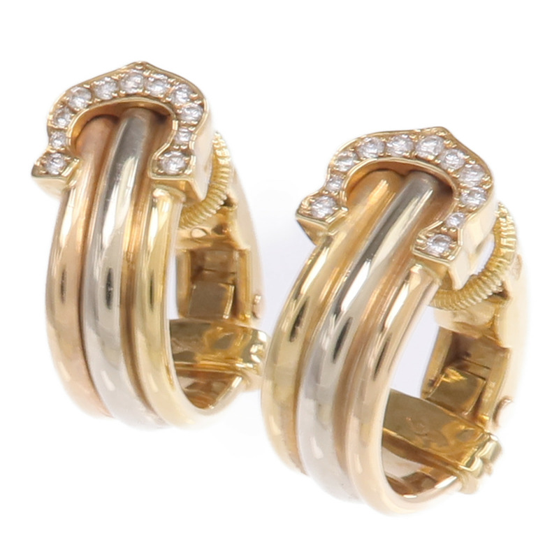 CARTIER 18K黃金/白金/玫瑰金C De Cartier Earrings鑽石耳環-1
