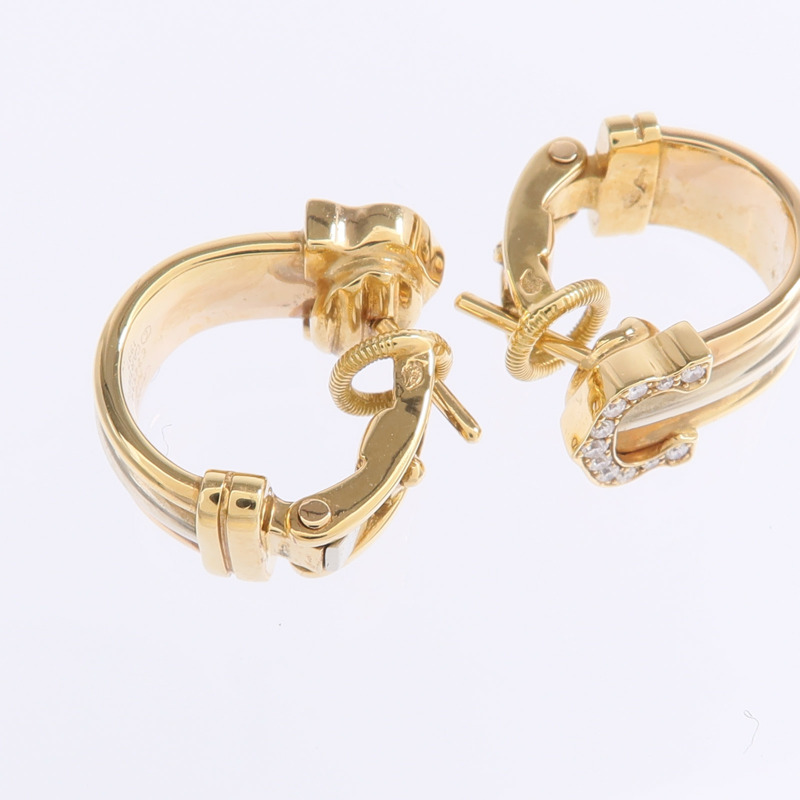 CARTIER 18K黃金/白金/玫瑰金C De Cartier Earrings鑽石耳環-4