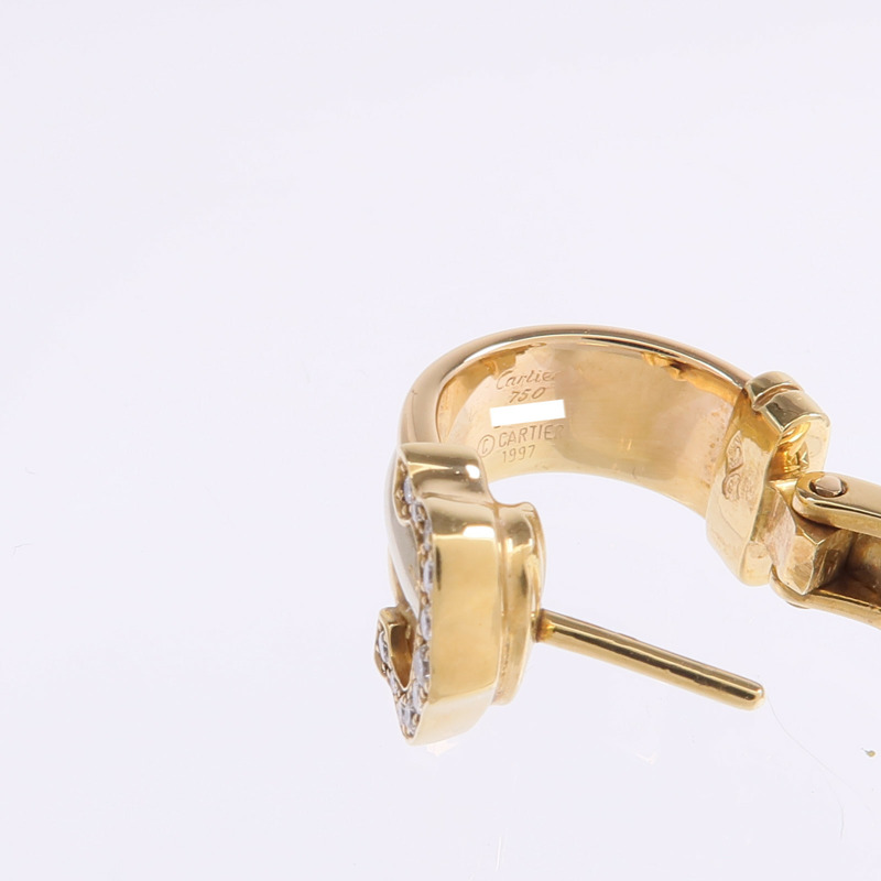 CARTIER 18K黃金/白金/玫瑰金C De Cartier Earrings鑽石耳環-5