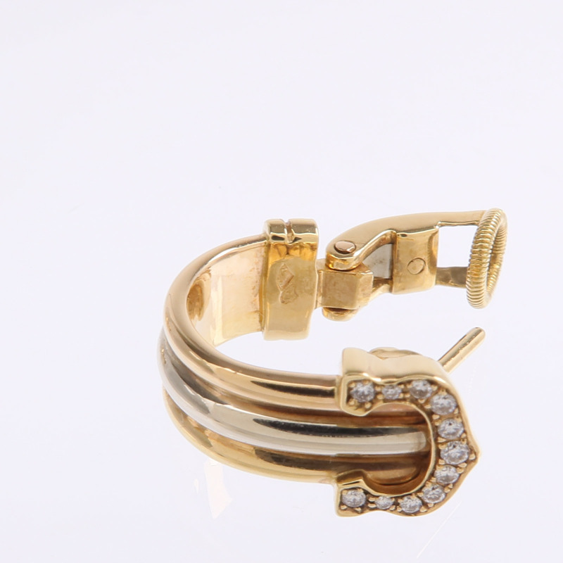 CARTIER 18K黃金/白金/玫瑰金C De Cartier Earrings鑽石耳環-6