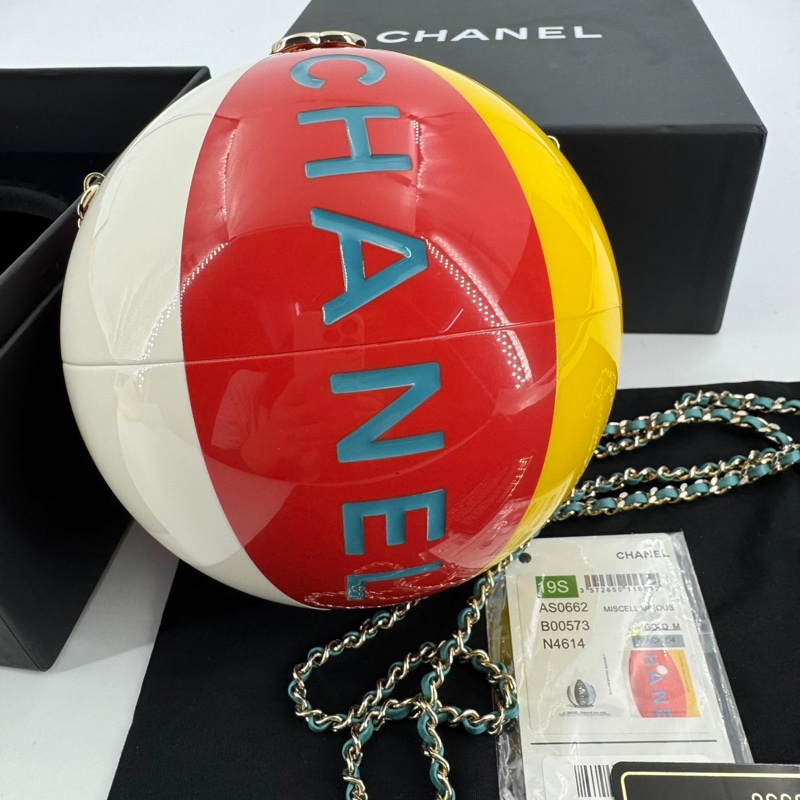 Chanel 19S Lucite Red Yellow Blue & White Beach Ball Bag with Gold Hardware-0