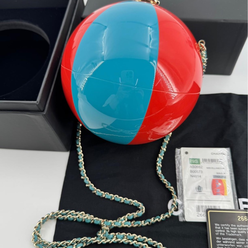 Chanel 19S Lucite Red Yellow Blue & White Beach Ball Bag with Gold Hardware-1