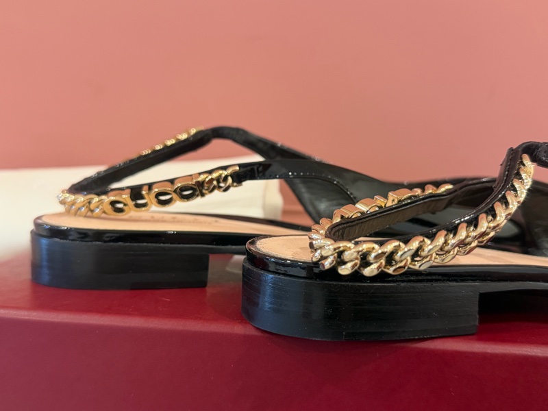 【私藏出清】正品經典🖤Gucci 漆皮金屬鍊帶露跟鞋✨ (Slingback Pumps)-22