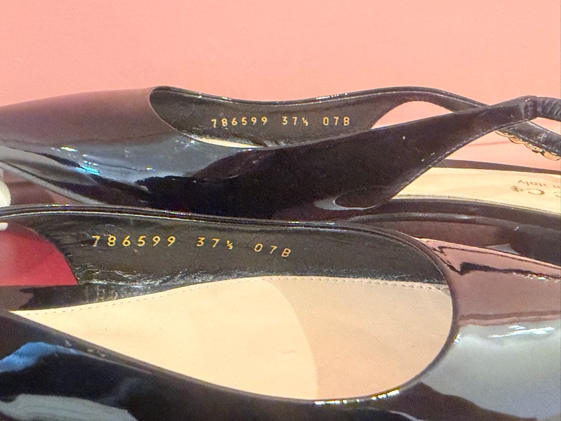 【私藏出清】正品經典🖤Gucci 漆皮金屬鍊帶露跟鞋✨ (Slingback Pumps)-41