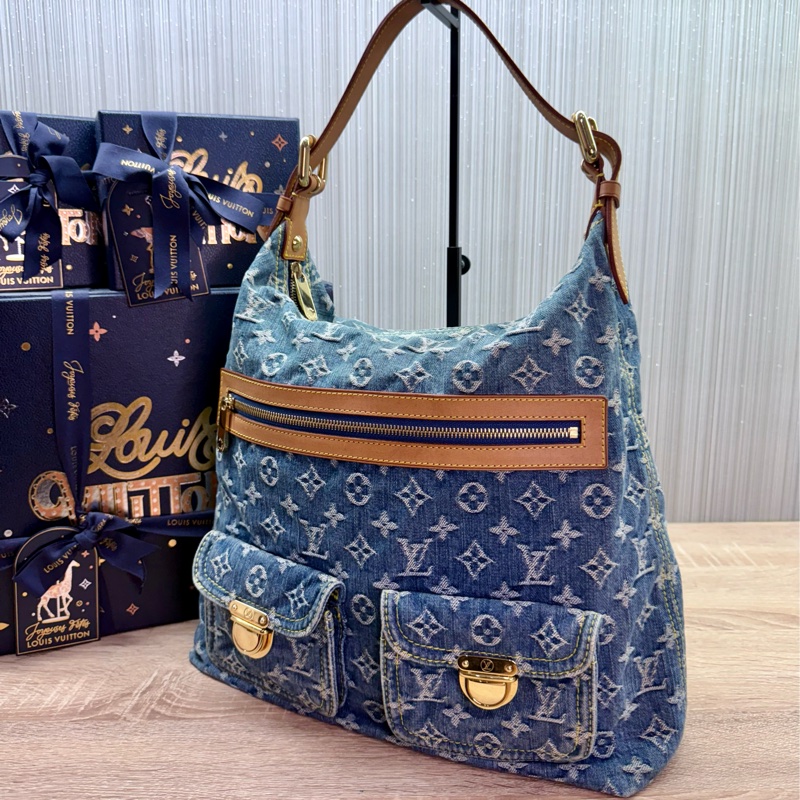 LV M95048 Baggy Denim Hobo GM 藍色丹寧牛仔肩背包-2