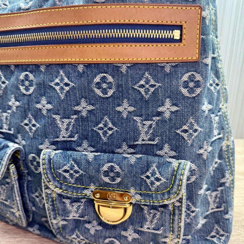 LV M95048 Baggy Denim Hobo GM 藍色丹寧牛仔肩背包-6
