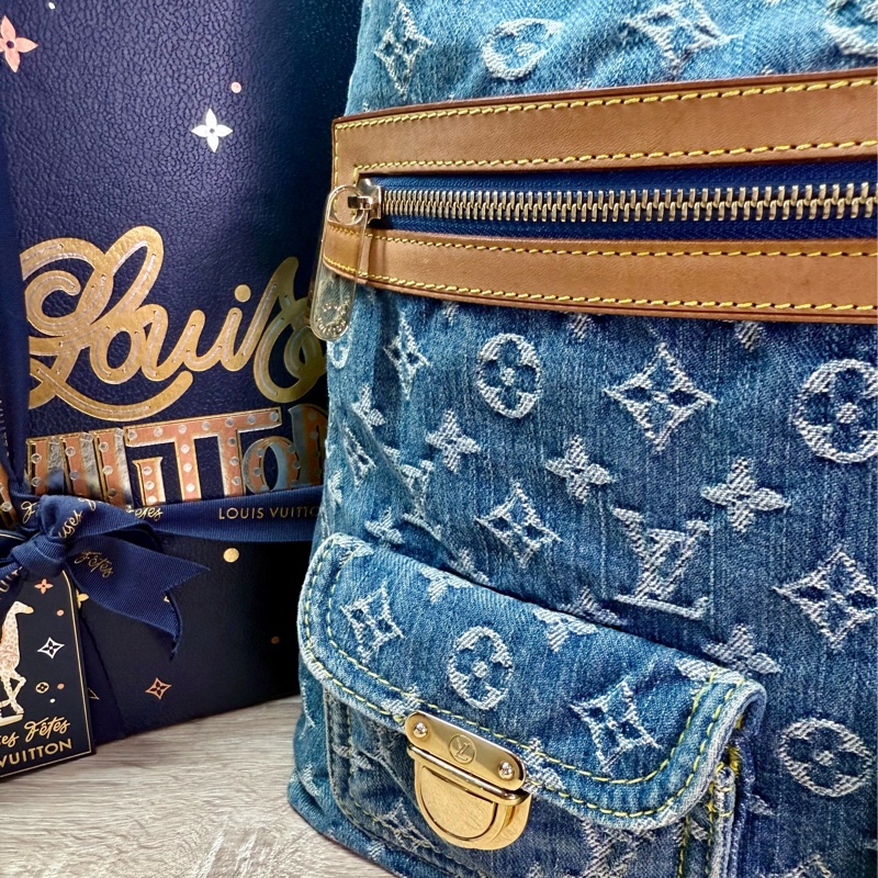 LV M95048 Baggy Denim Hobo GM 藍色丹寧牛仔肩背包-7