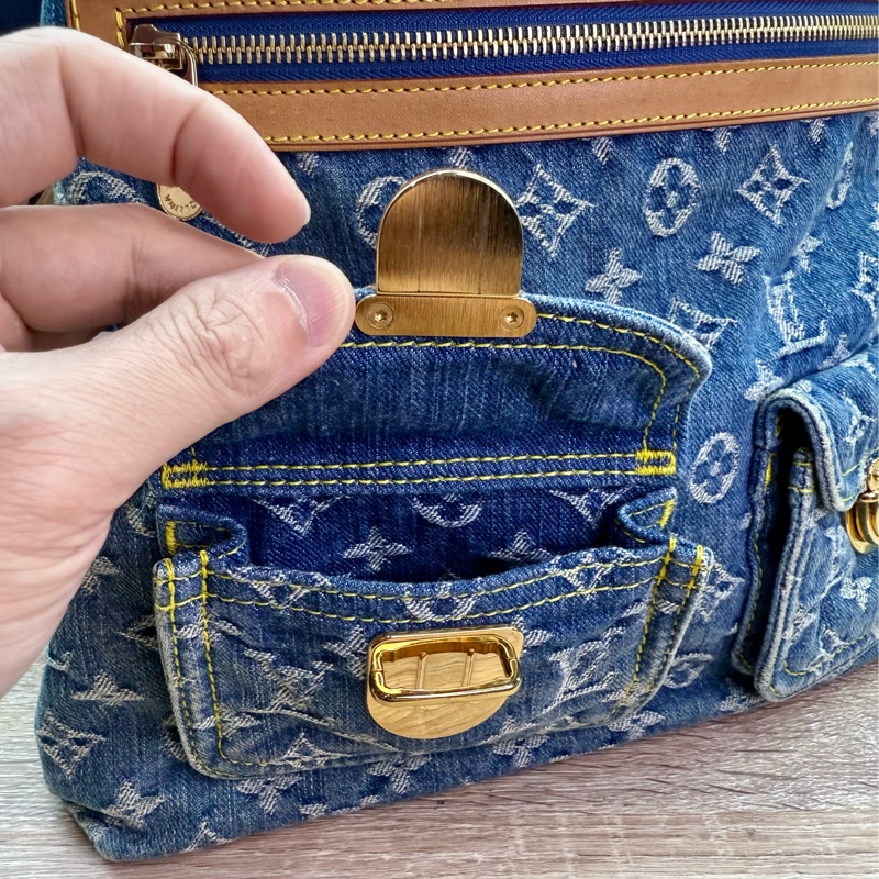 LV M95048 Baggy Denim Hobo GM 藍色丹寧牛仔肩背包-10