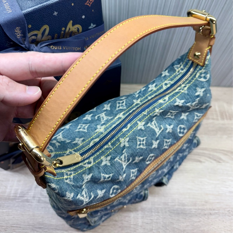 LV M95048 Baggy Denim Hobo GM 藍色丹寧牛仔肩背包-16