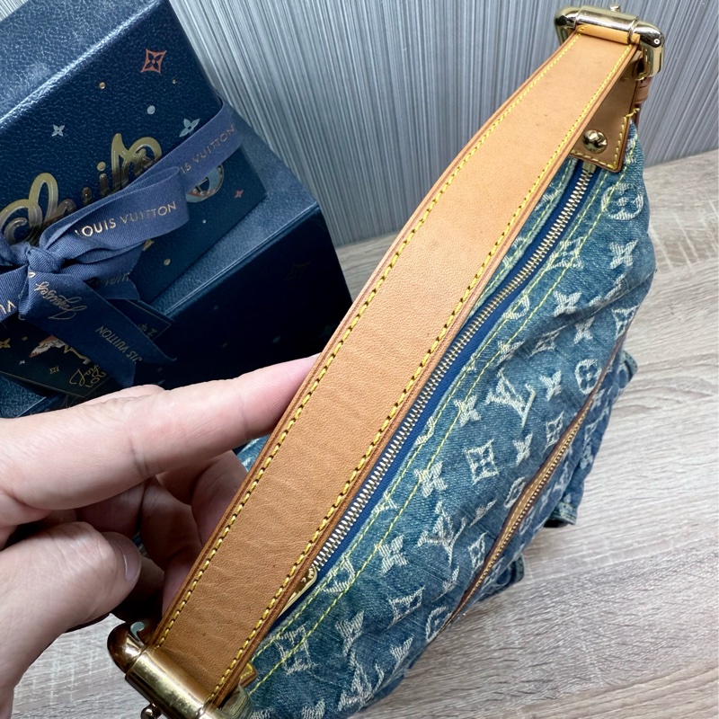 LV M95048 Baggy Denim Hobo GM 藍色丹寧牛仔肩背包-17