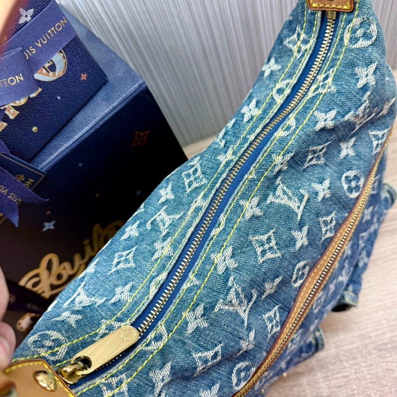 LV M95048 Baggy Denim Hobo GM 藍色丹寧牛仔肩背包-20