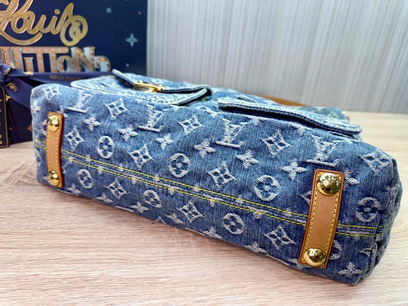 LV M95048 Baggy Denim Hobo GM 藍色丹寧牛仔肩背包-22