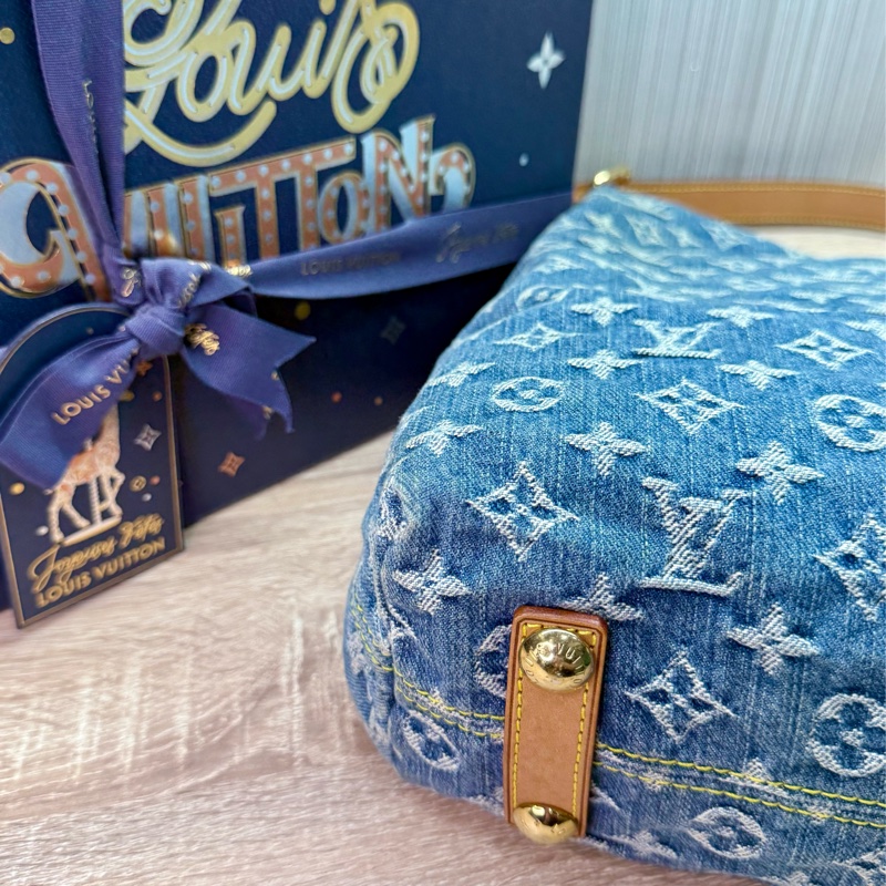 LV M95048 Baggy Denim Hobo GM 藍色丹寧牛仔肩背包-27